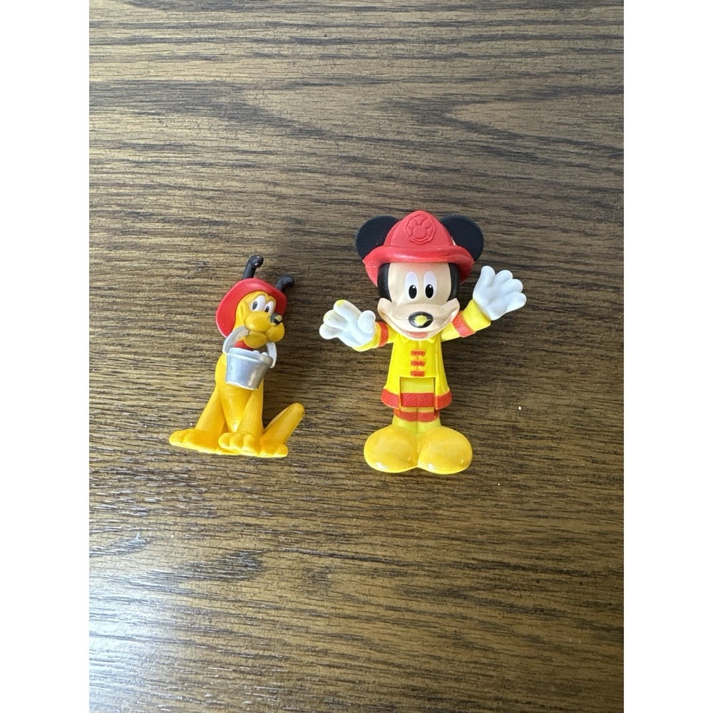 Disney Jr Mickey Mouse and Pluto Clubhouse Firefighter Figures 3"